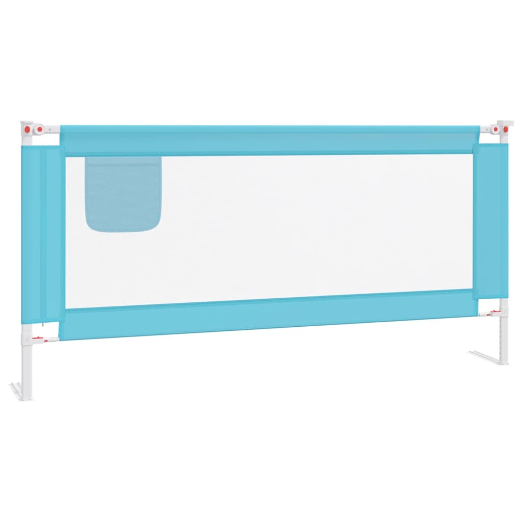 vidaXL Barandilla de seguridad cama de niño azul tela 190x25 cm