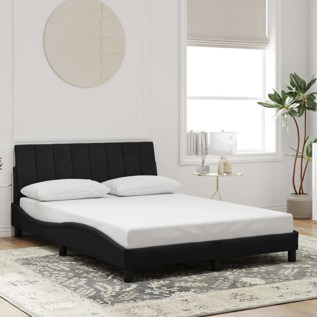 vidaXL Estructura de cama con cabecero de terciopelo negro 120x200 cm