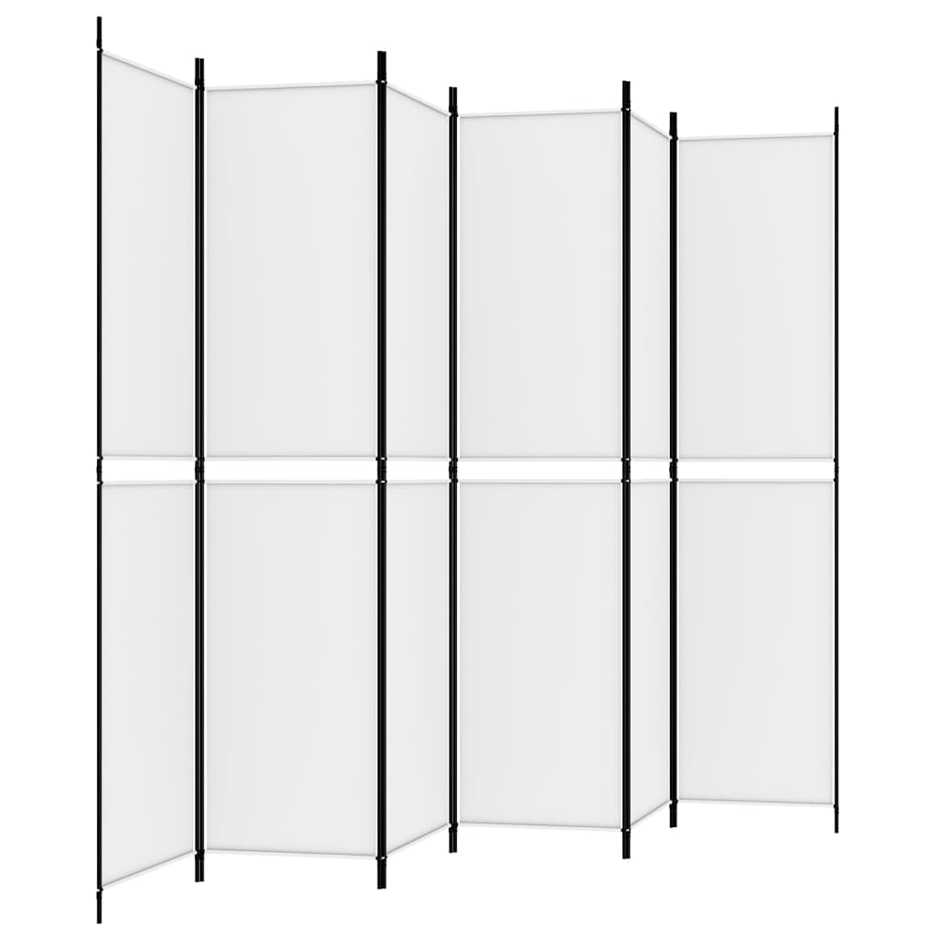 vidaXL Biombo divisor de 6 paneles de tela blanco 300x220 cm