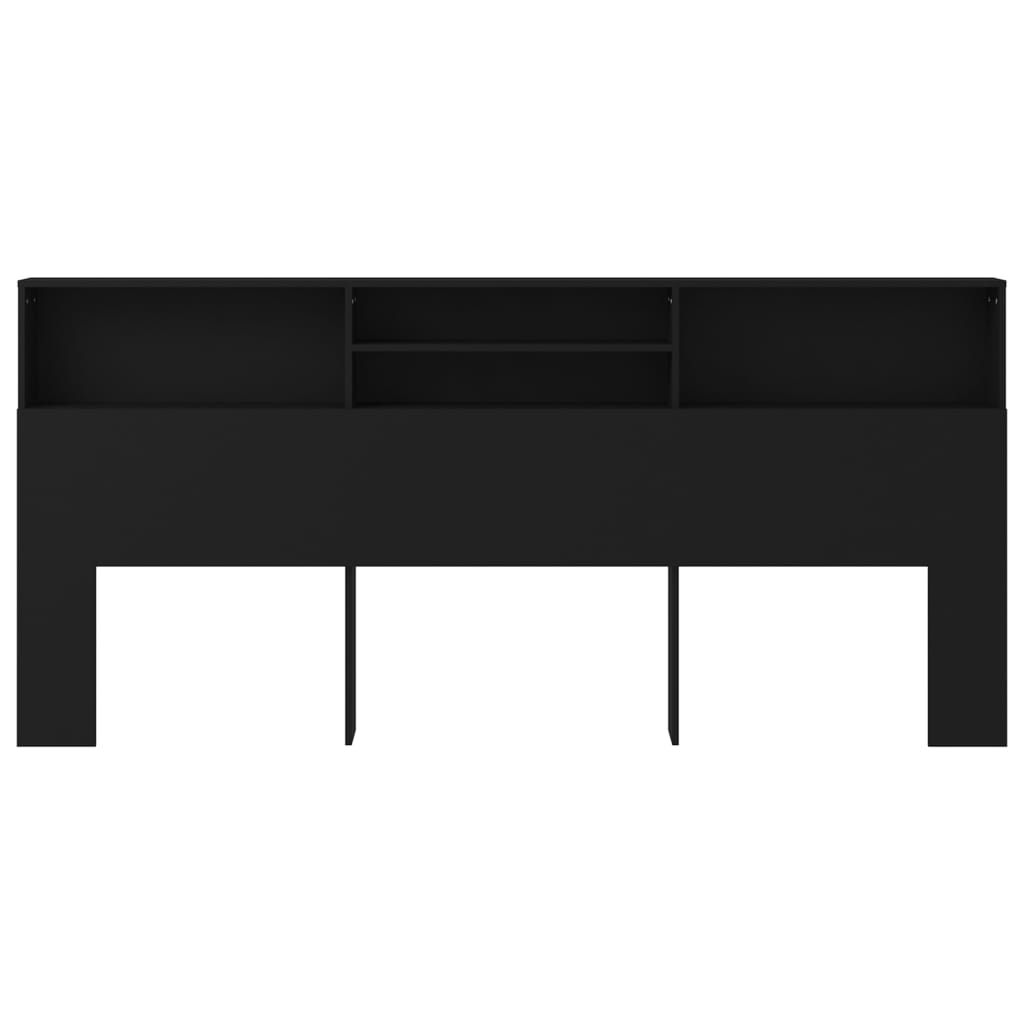vidaXL Mueble cabecero negro 220x19x103,5 cm