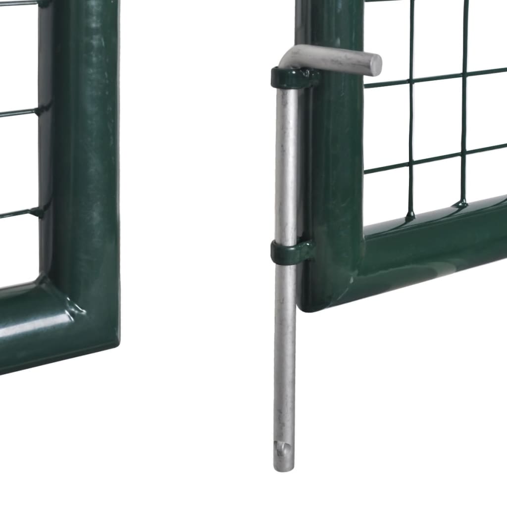 vidaXL Puerta de valla de acero verde 306x175 cm