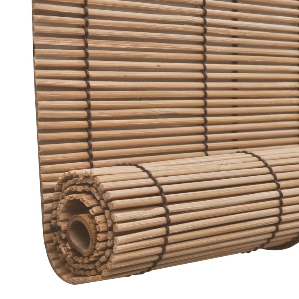 vidaXL Estor enrollable de bambú 2 unidades marrón 80x160 cm