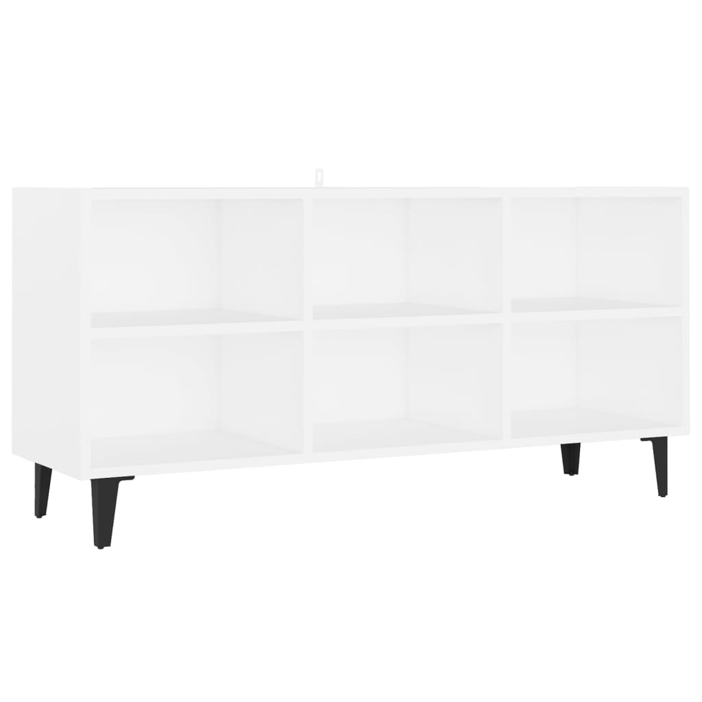 vidaXL Mueble de TV con patas de metal blanco 103,5x30x50 cm