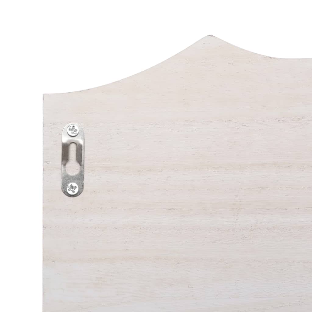 vidaXL Perchero de pared de madera blanco 50x10x23 cm