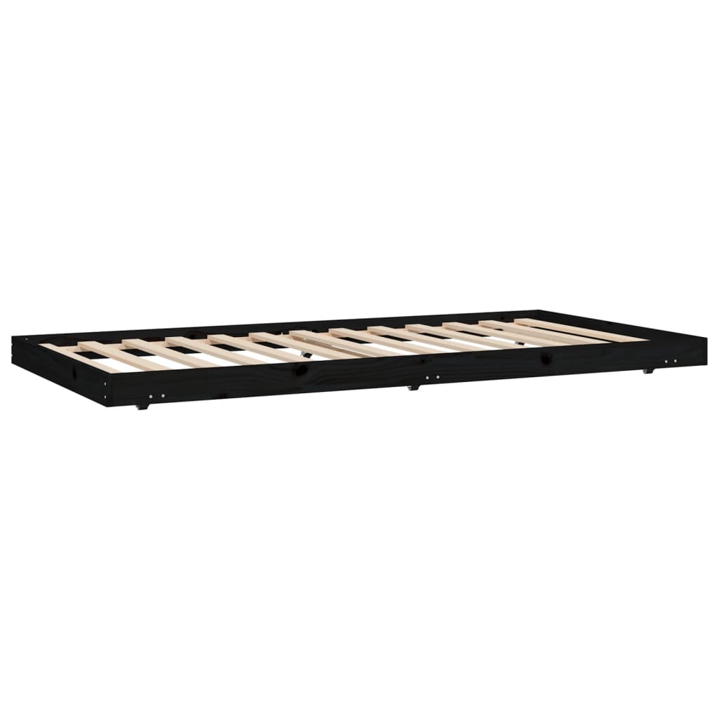 vidaXL Estructura de cama madera maciza de pino negro 80x200 cm