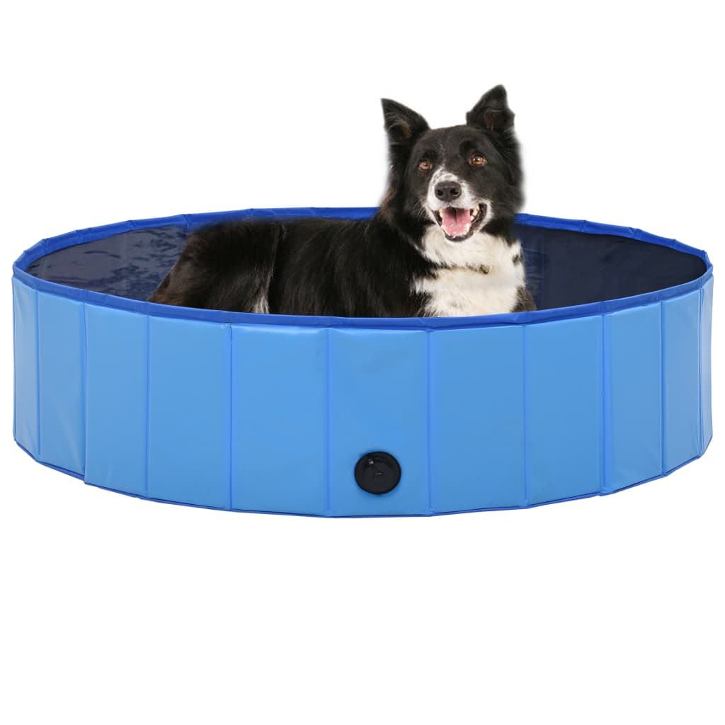 vidaXL Piscina para perros plegable PVC azul 120x30 cm