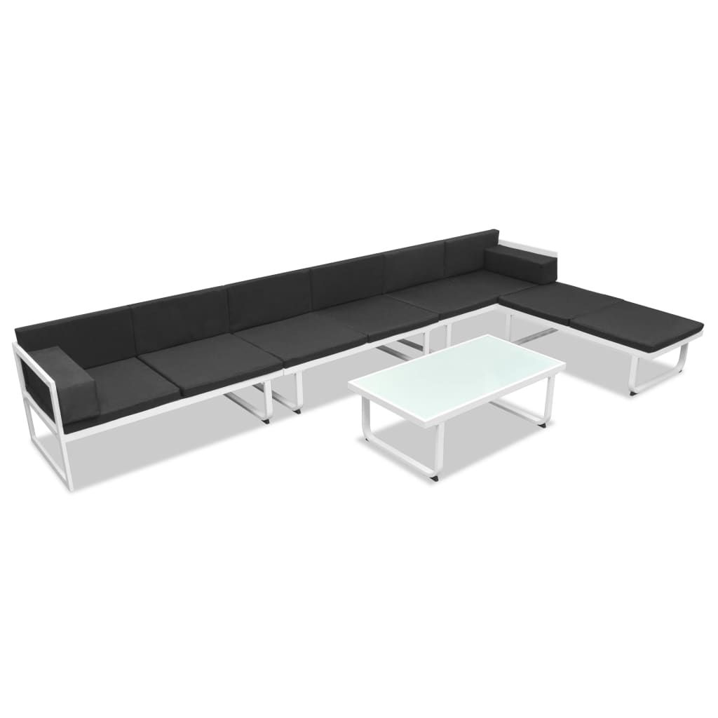 vidaXL Set de muebles de jardín 5 piezas textilene aluminio negro