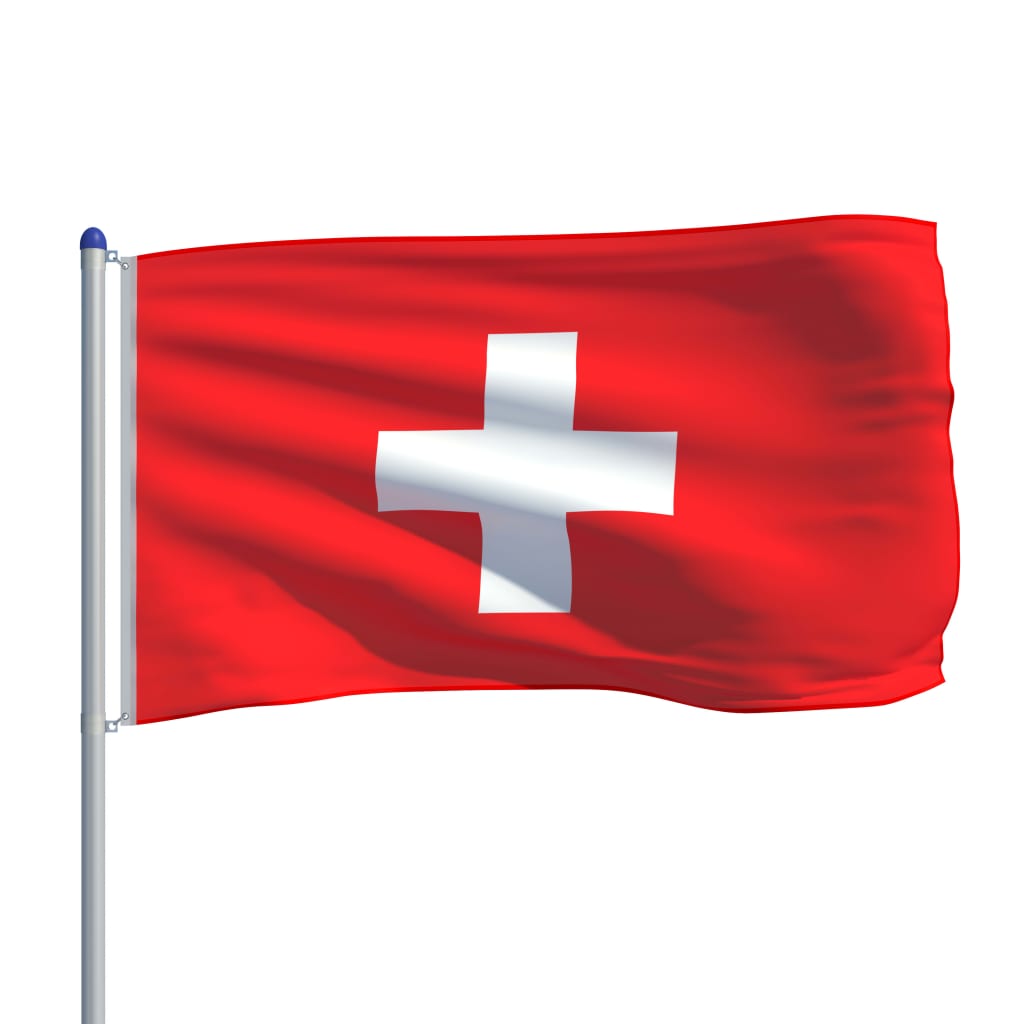 vidaXL Bandera de Suiza y mástil de aluminio 6 m