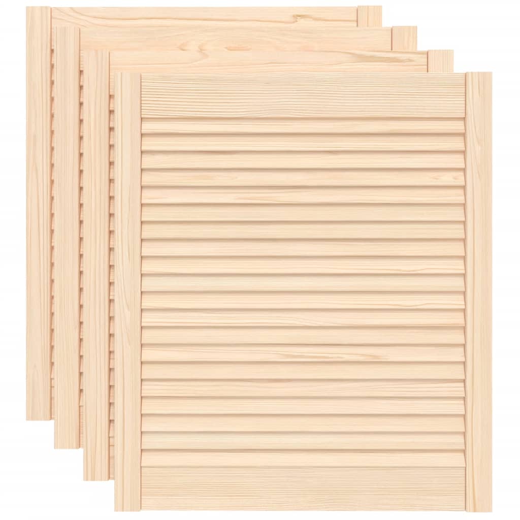 vidaXL Puertas de armario de lamas 4 uds madera de pino 69x59,4 cm