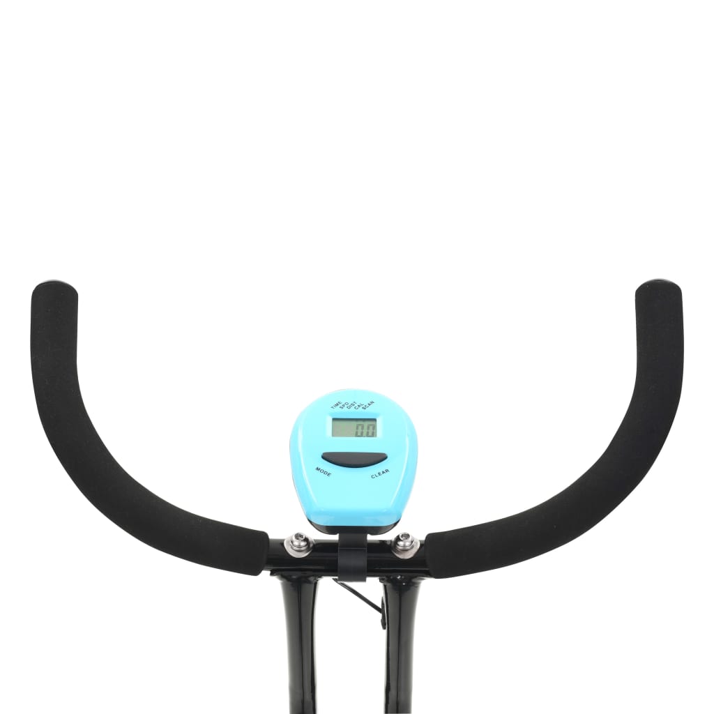 vidaXL Bicicleta estática X-Bike resistencia de cinta azul