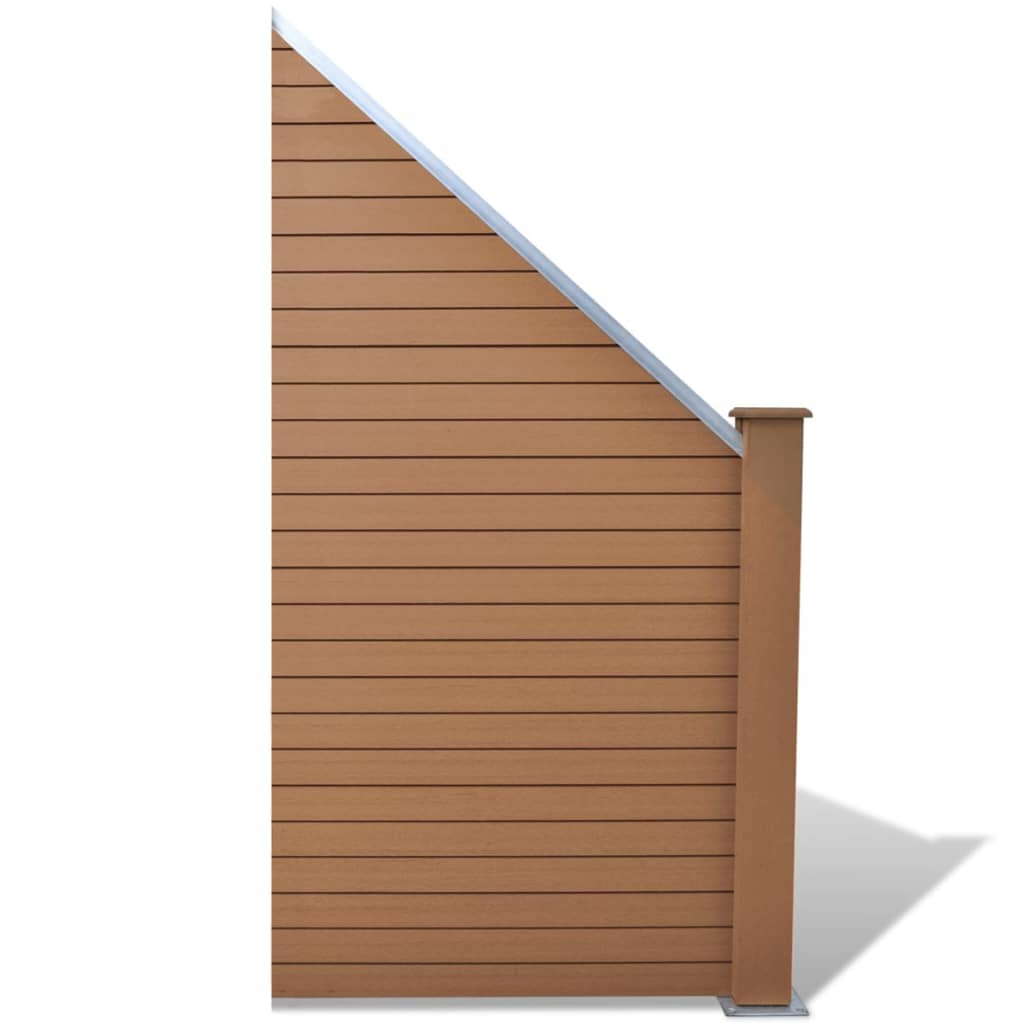 vidaXL Panel de valla WPC marrón 105x(105-185) cm