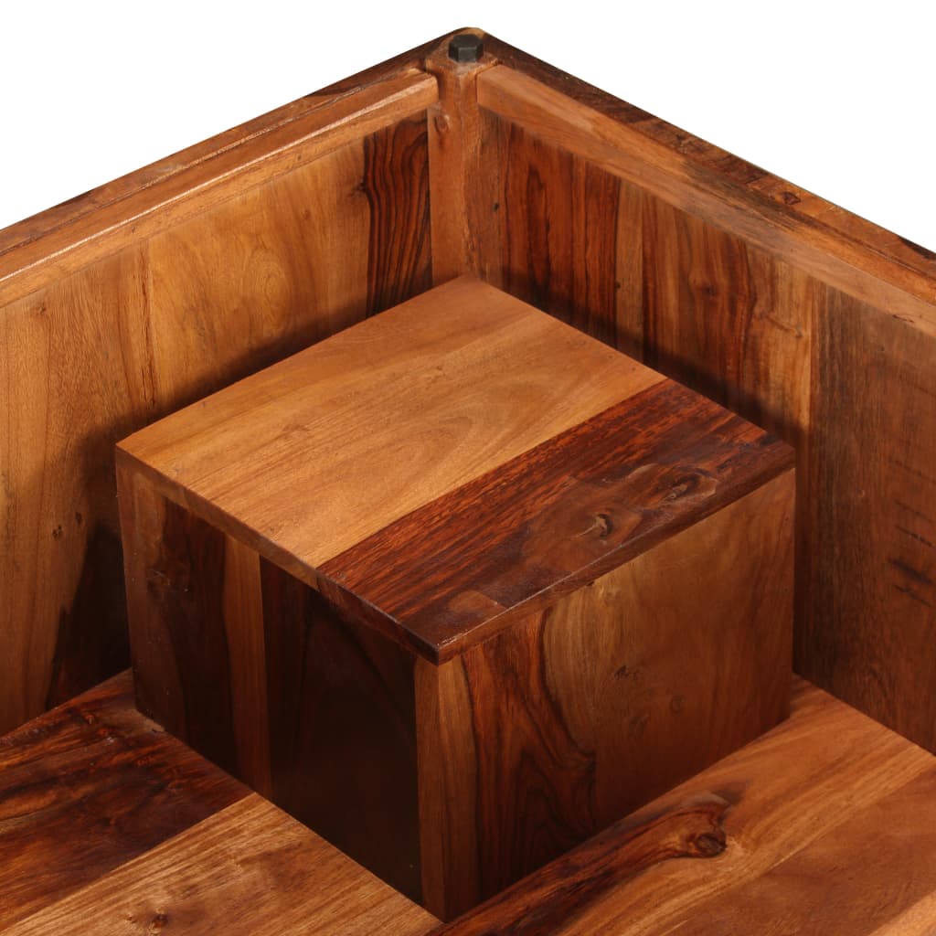 vidaXL Mesa de centro de madera maciza de sheesham 70x70x30 cm