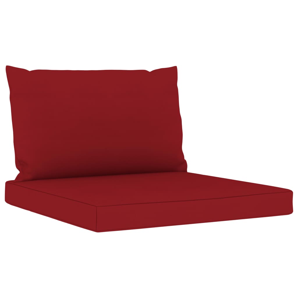 vidaXL Juego de muebles de jardín 6 piezas con cojines rojo tinto