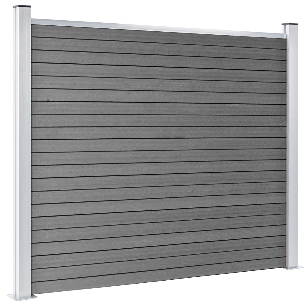 vidaXL Set de panel de valla WPC gris 526x146 cm