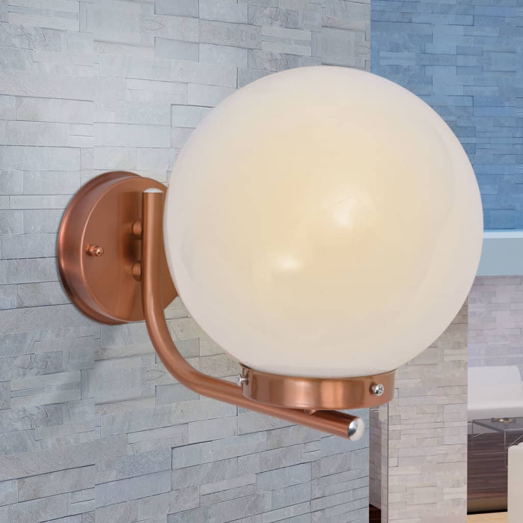 vidaXL Lámpara esfera de pared para exterior acero inoxidable cobre