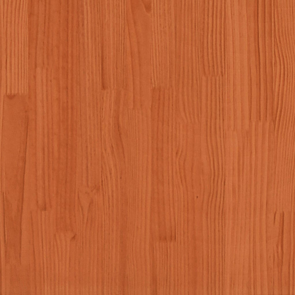 vidaXL Leñero de madera maciza pino marrón cera 108x64,5x110 cm