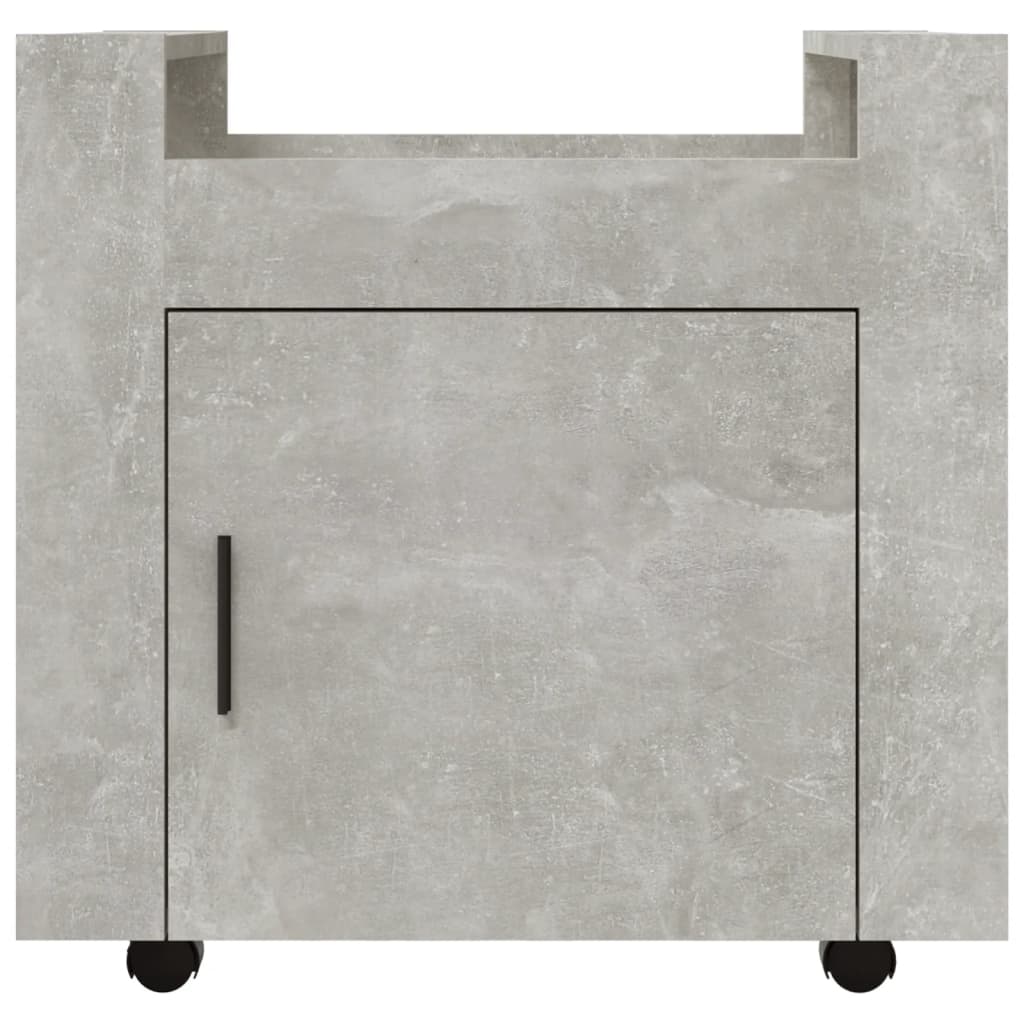vidaXL Carrito de escritorio contrachapada gris hormigón 60x45x60 cm