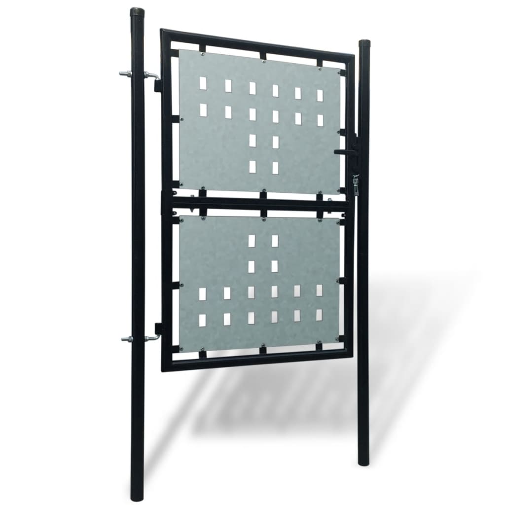 vidaXL Puerta de valla de jardín negra 100x225 cm