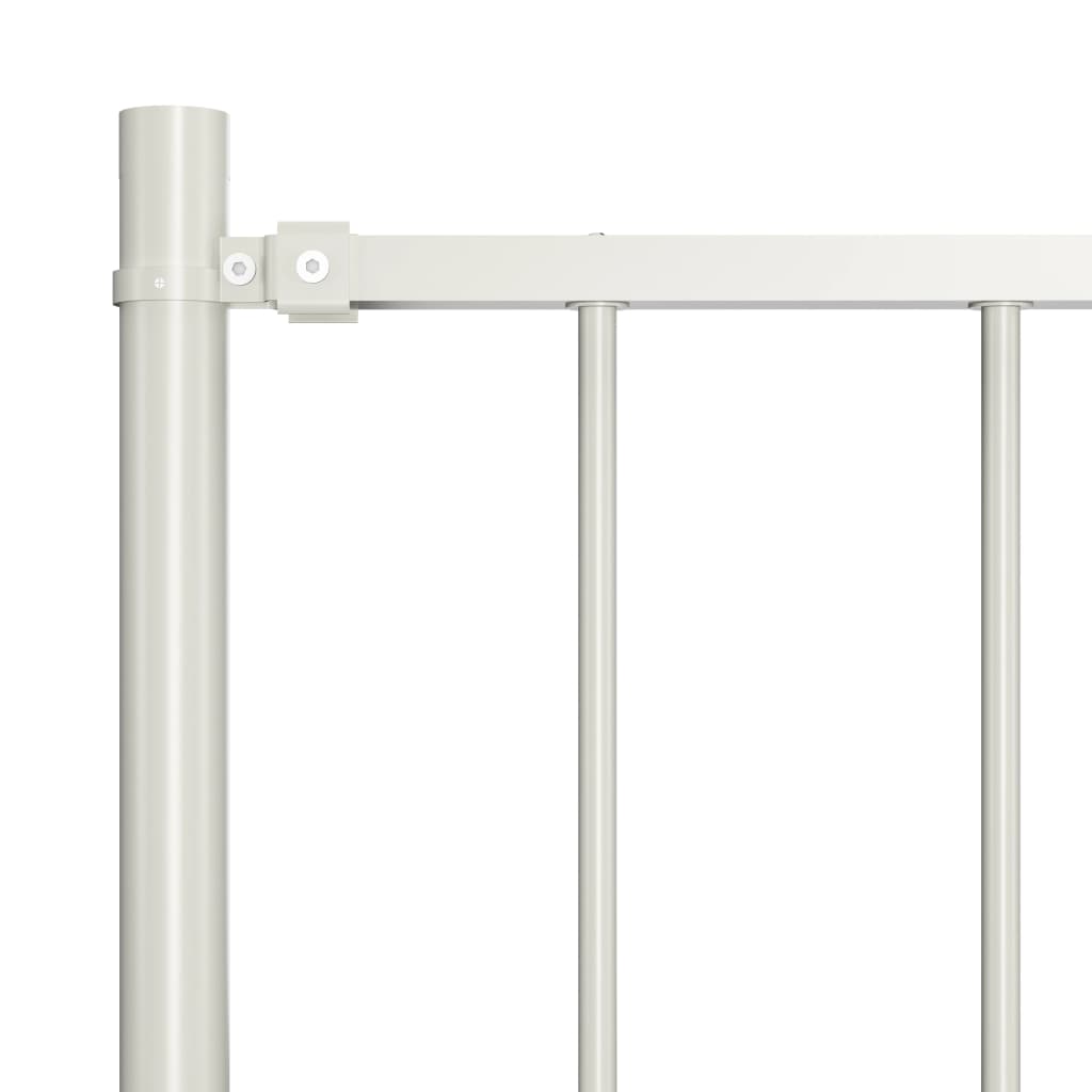 vidaXL Panel de valla y postes acero recubrimiento polvo blanco 1,7x1m