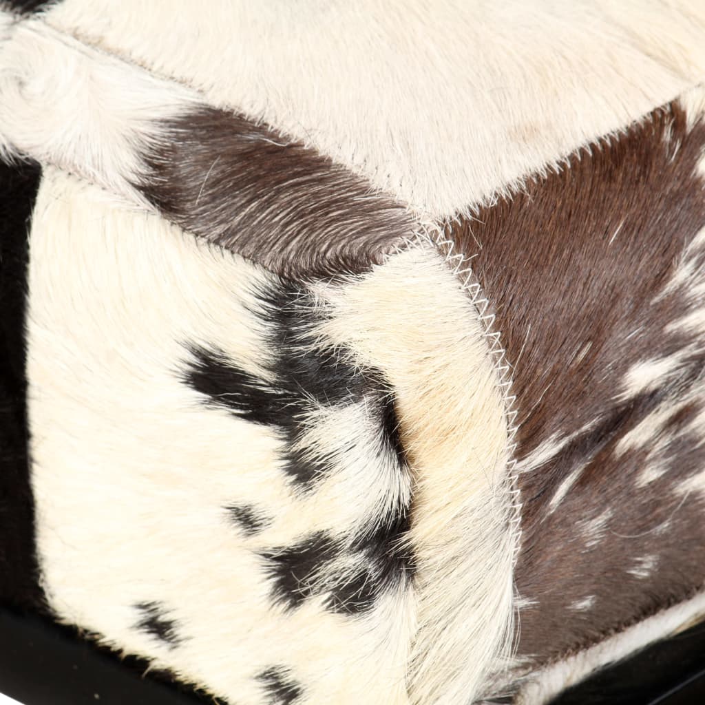 vidaXL Banco de retales Patchwork cuero auténtico cabra negro 160 cm