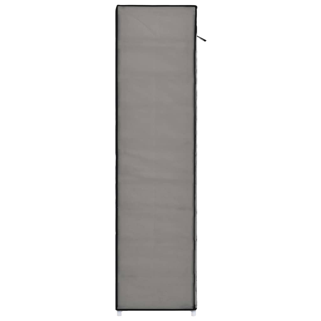 vidaXL Mueble zapatero con funda de tela gris 115x28x110 cm