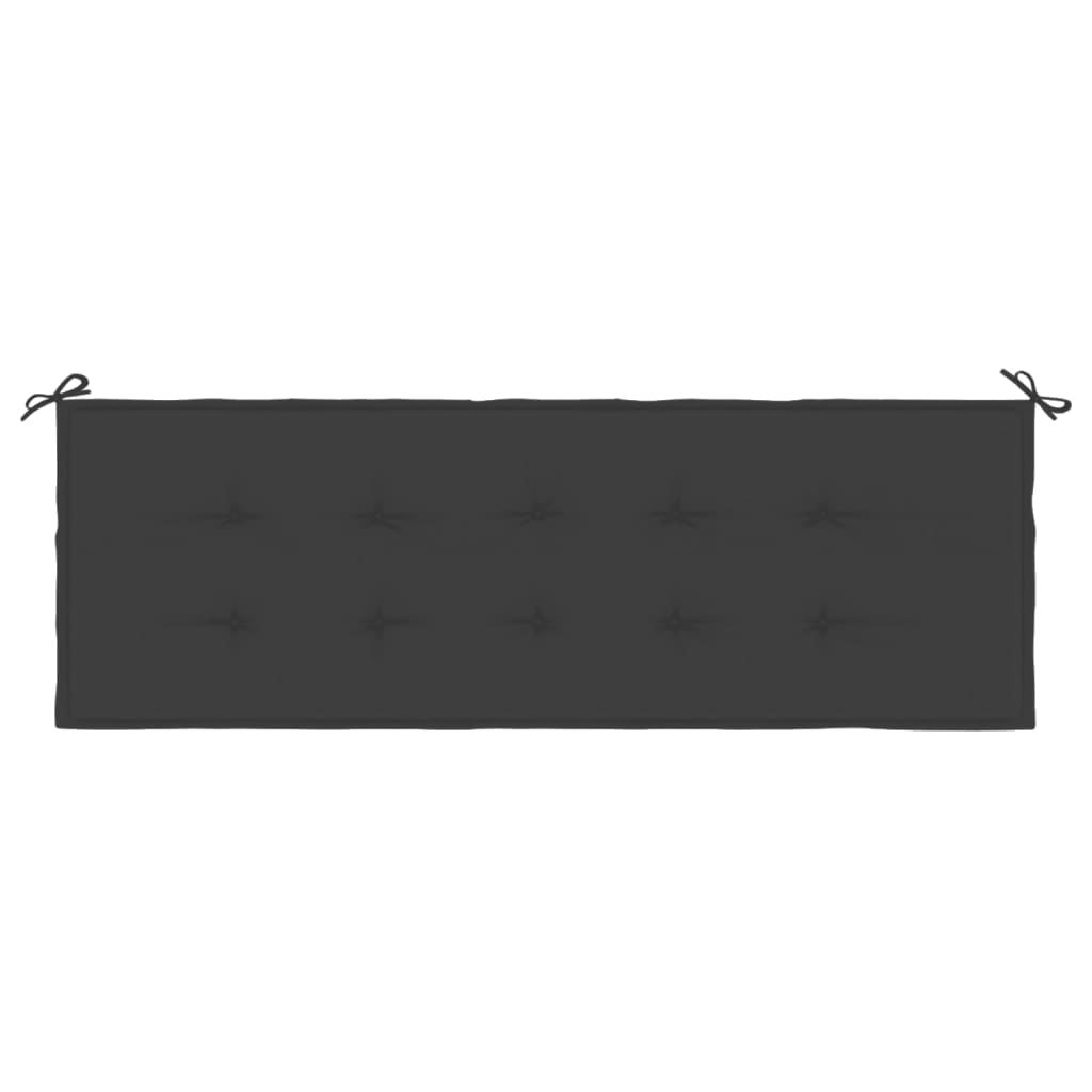 vidaXL Cojín de banco de jardín negro 150x50x3 cm
