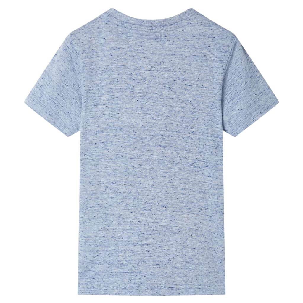 Camiseta infantil de manga corta azul mélange 92
