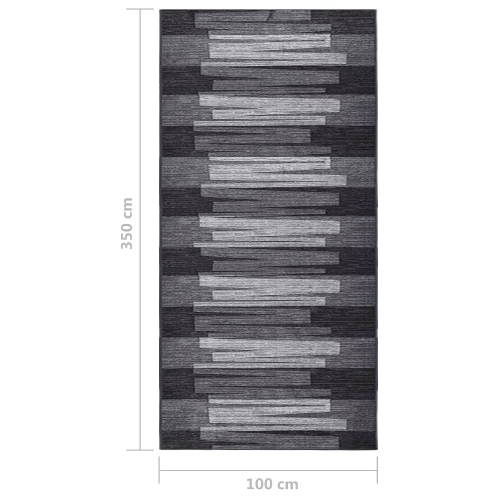 vidaXL Alfombra de pasillo antideslizante gris antracita 100x350 cm