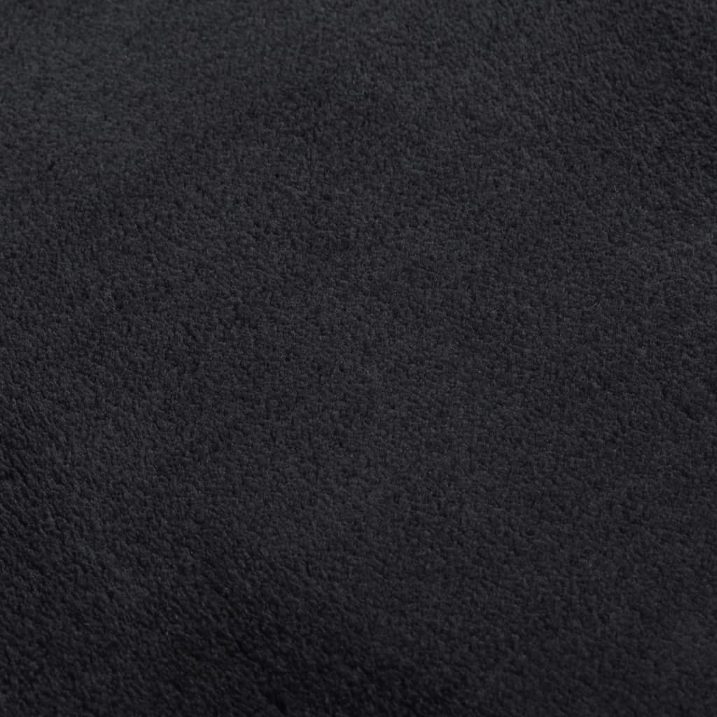 vidaXL Alfombra peluda antideslizante lavable negro 200x290 cm