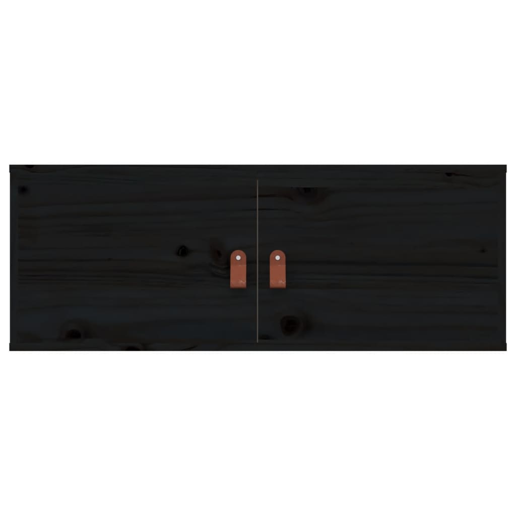 vidaXL Armario de pared de madera maciza de pino negro 80x30x30 cm