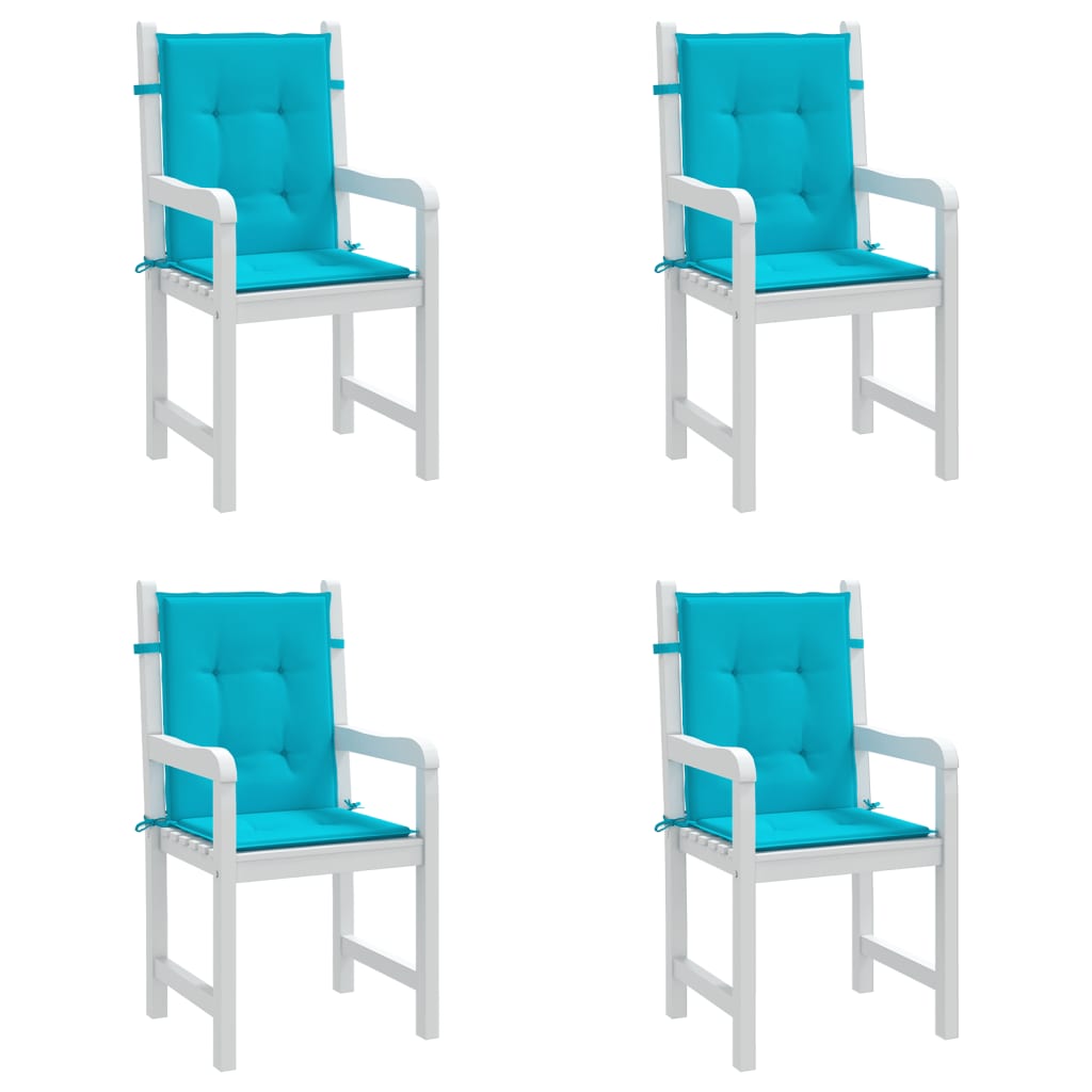 vidaXL Cojines para silla con respaldo bajo 4 uds tela turquesa