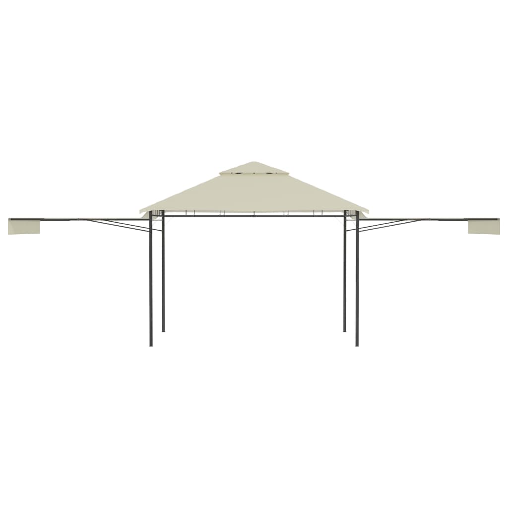 vidaXL Cenador con tejado doble extensible crema 3x3x2,75m 180g/m²