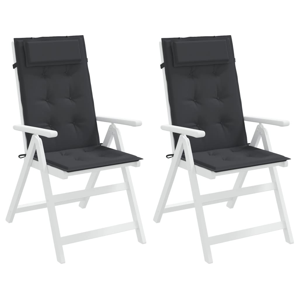 vidaXL Cojines de silla con respaldo alto 2 uds tela Oxford negro