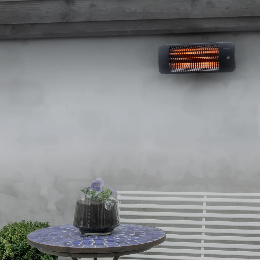 Sunred Calefactor de pared para patio Lugo cuarzo gris 2000 W