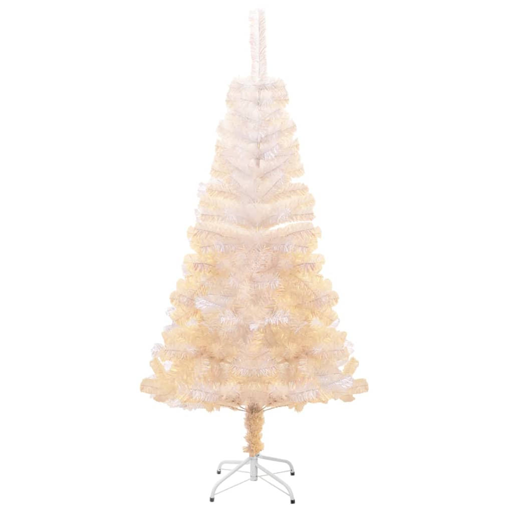 vidaXL Árbol Navidad artificial puntas iridiscentes PVC blanco 150 cm