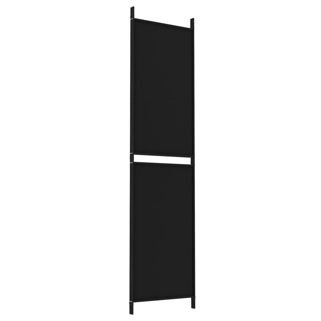vidaXL Biombo divisor de 3 paneles de tela negro 150x200 cm