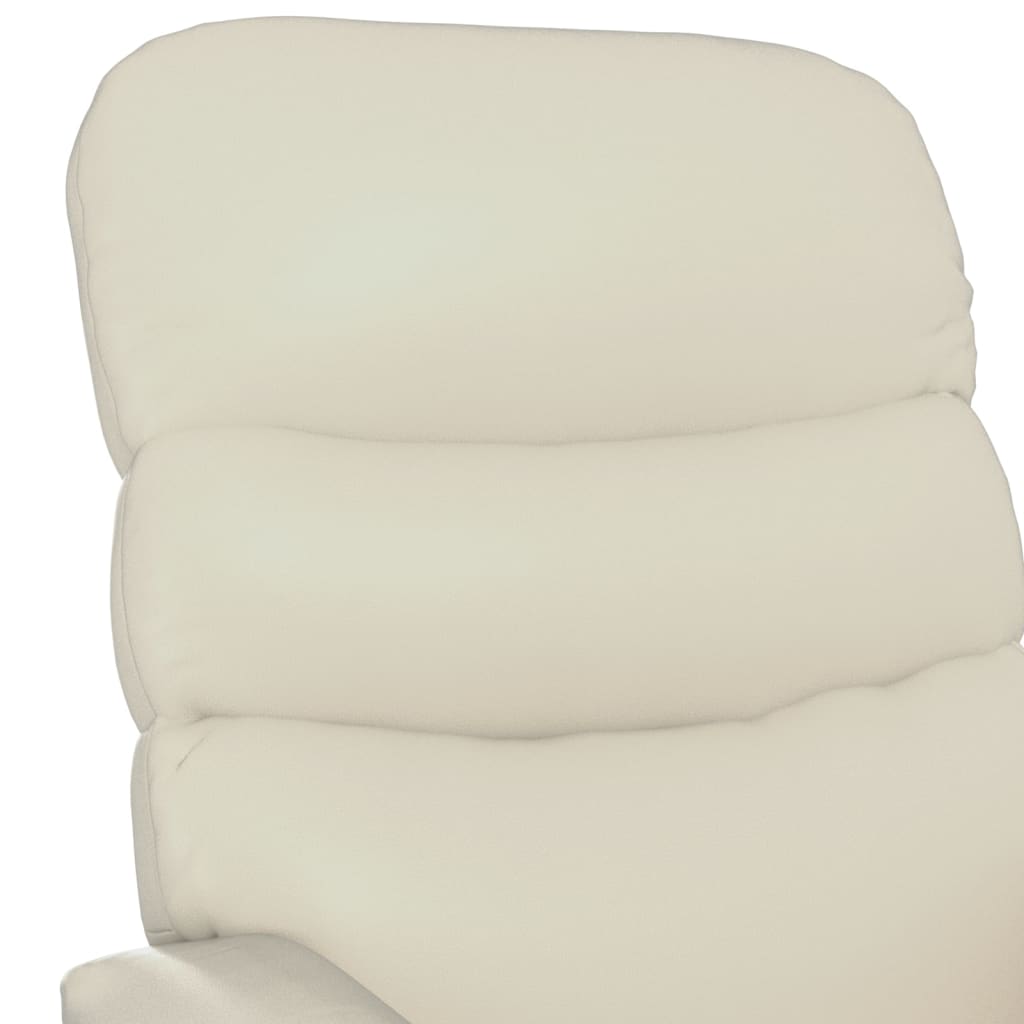 vidaXL Sillón reclinable de cuero sintético blanco crema