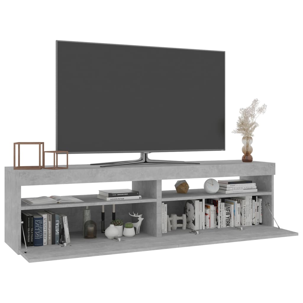 vidaXL Muebles de TV con luces LED 2 unidades gris hormigón 75x35x40cm