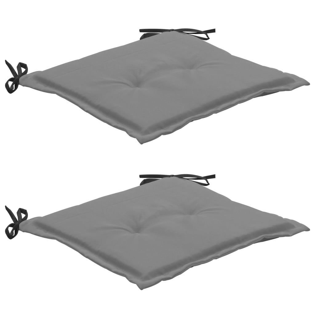 vidaXL Cojines para sillas de jardín 2 uds negro y gris 50x50x3 cm