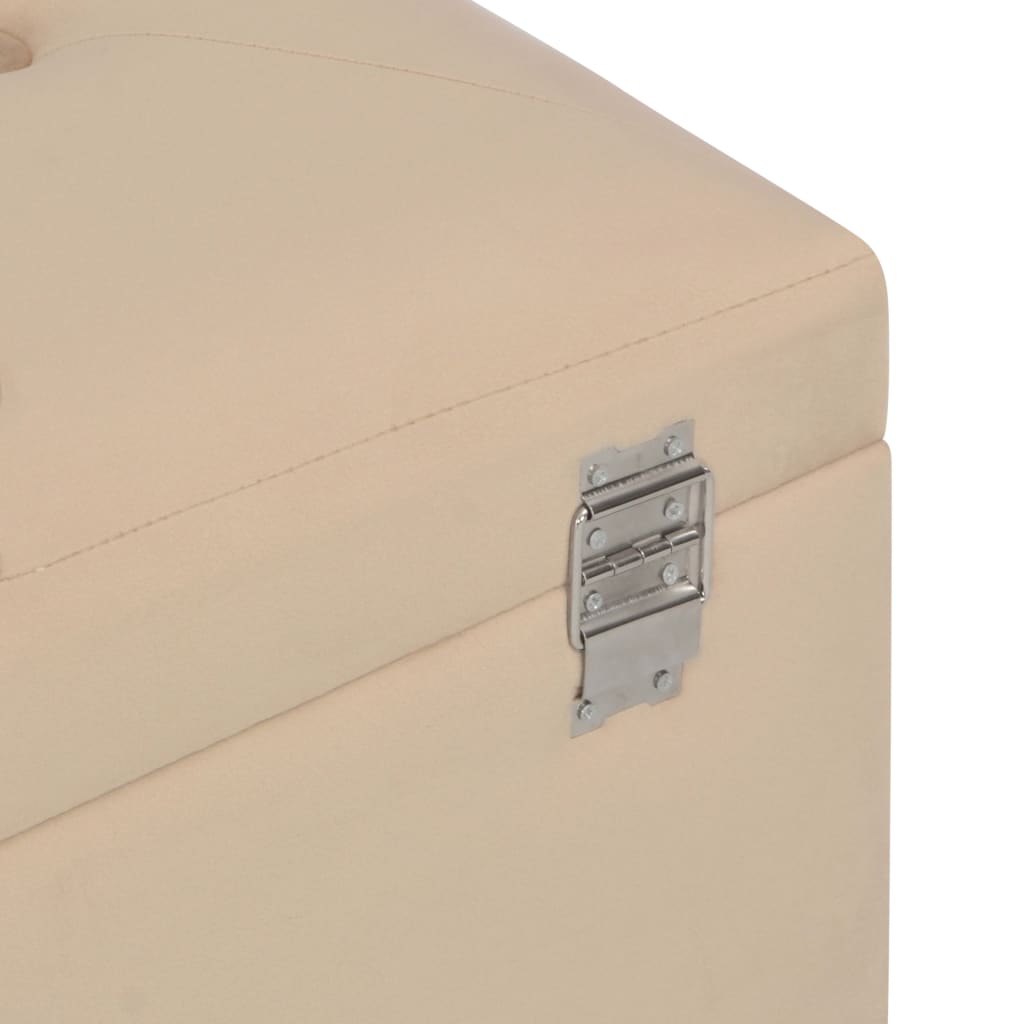 vidaXL Banco con compartimento de almacenaje terciopelo beige 80 cm
