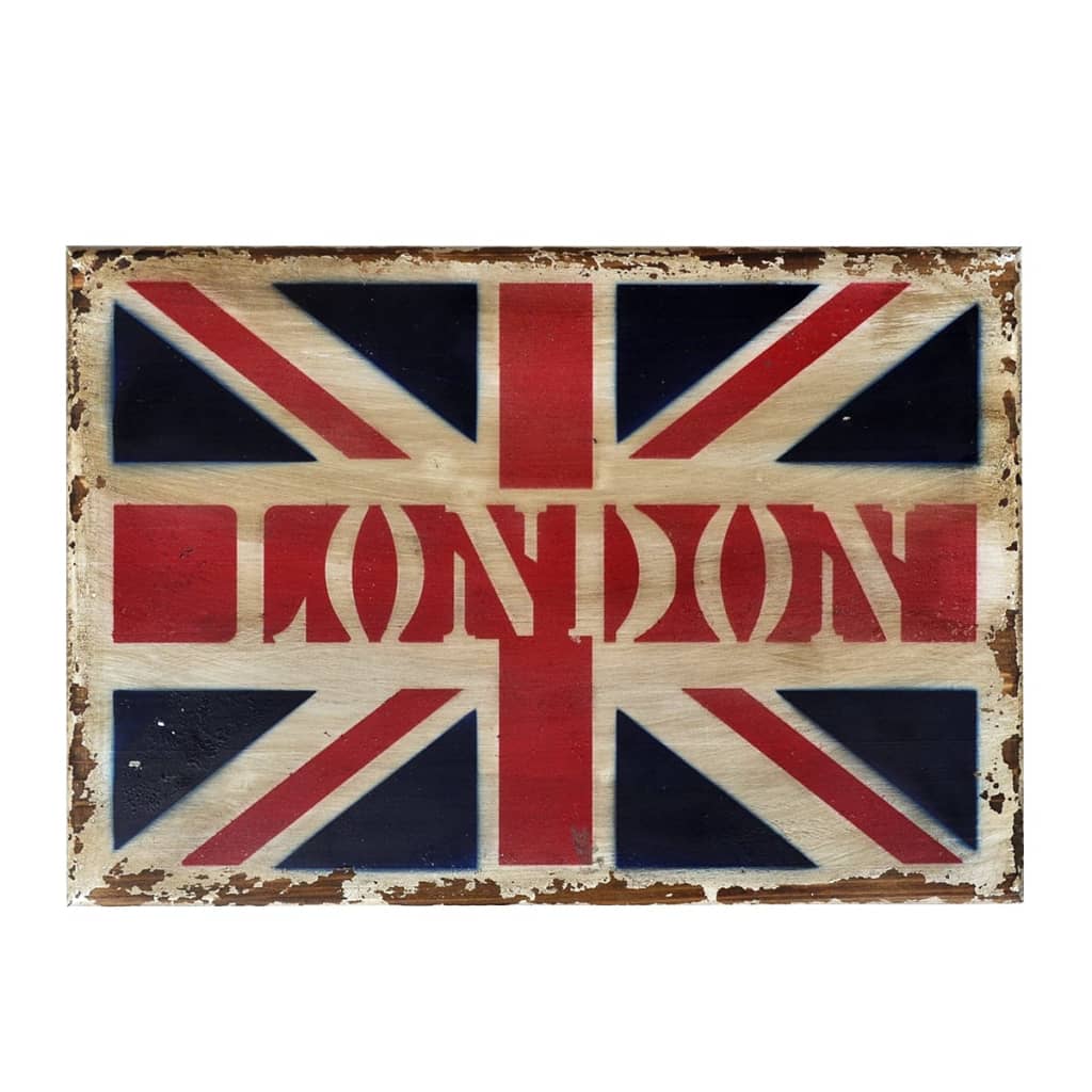 vidaXL Mesa de centro de madera con diseño de bandera de Reino Unido