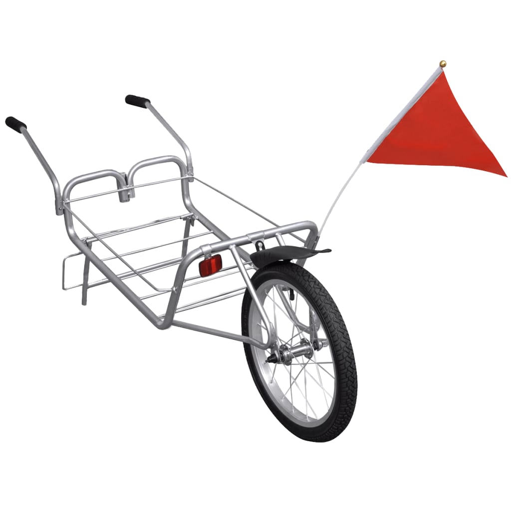 vidaXL Remolque para bicicletas de una rueda con bolsa de almacenaje