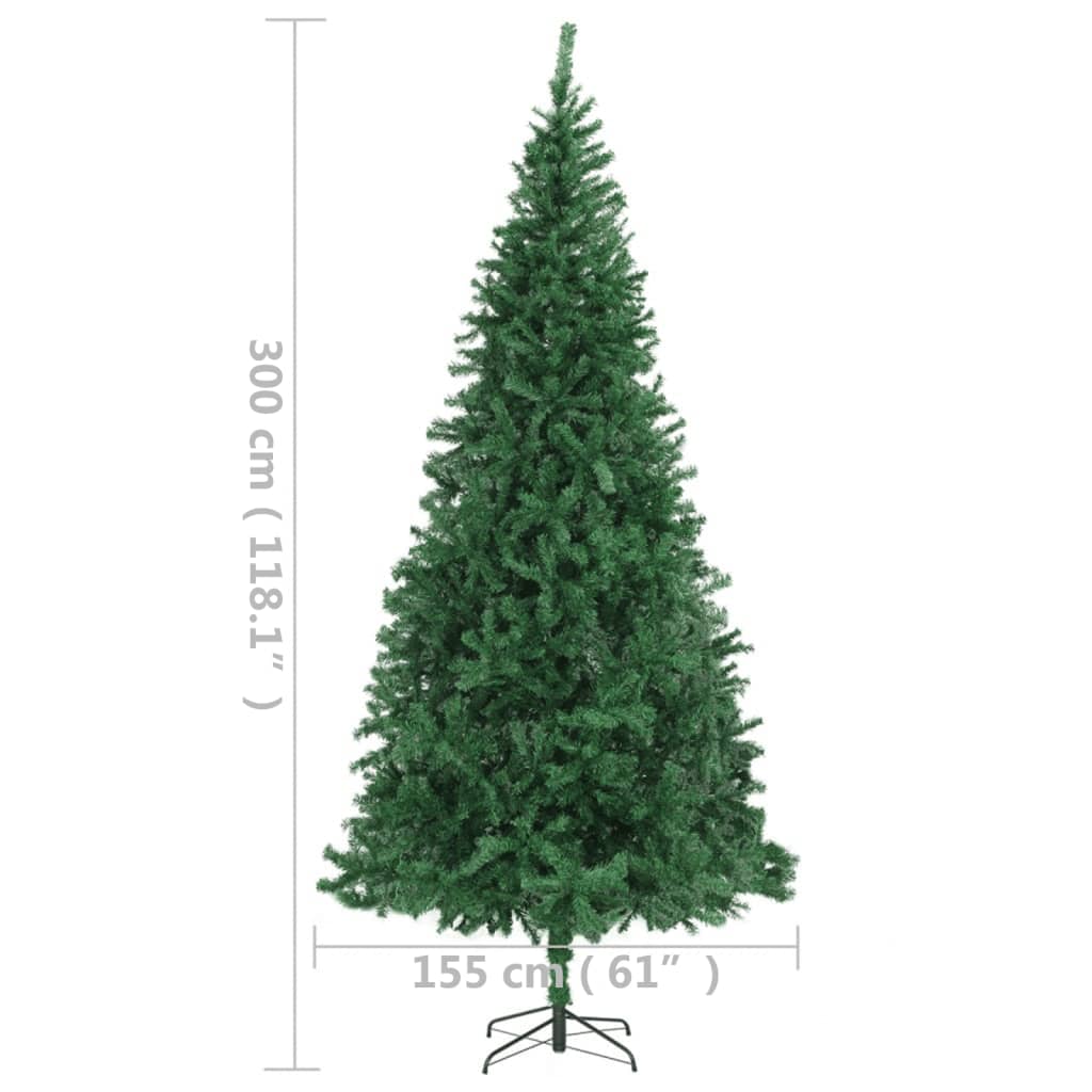vidaXL Árbol de Navidad artificial con LED 300 cm verde