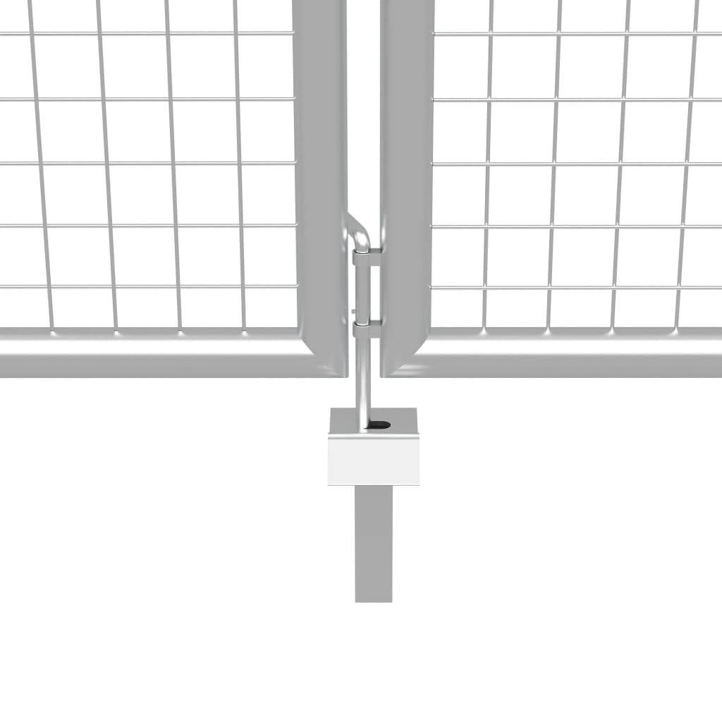 vidaXL Puerta de jardín de acero galvanizado plateado 415x225 cm