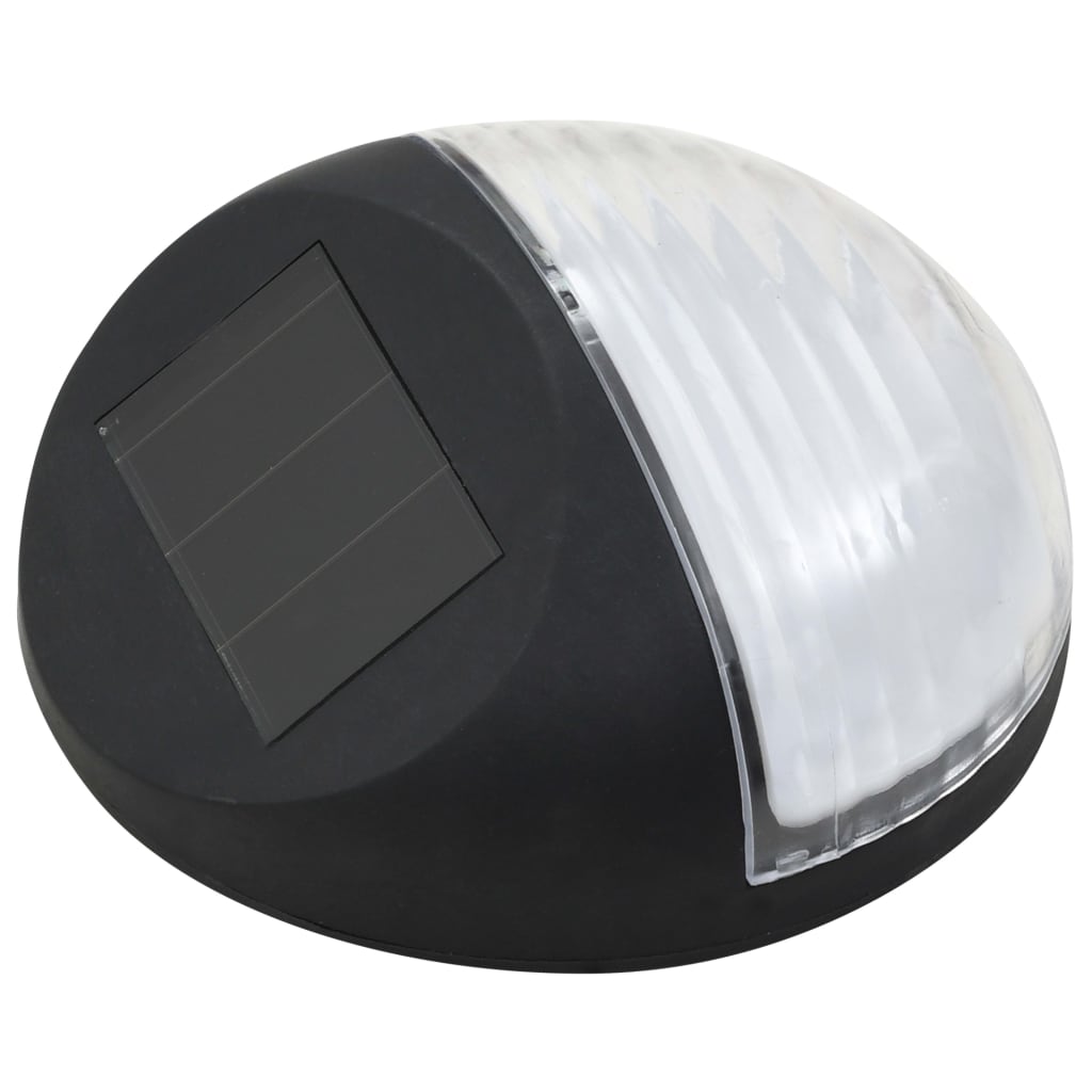 vidaXL Lámparas solares de pared de exterior redondas negro LED 24 uds