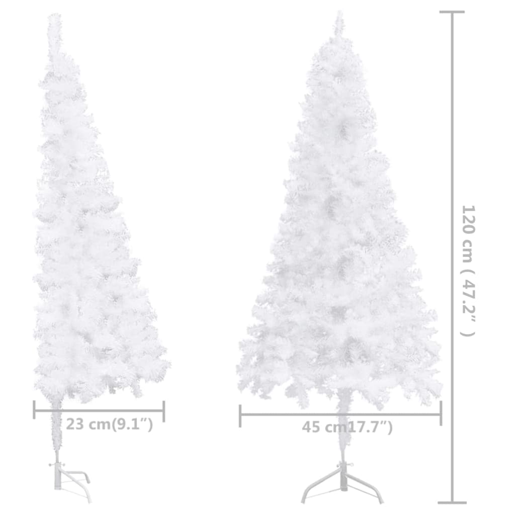 vidaXL Árbol de Navidad de esquina con luces PVC blanco 120 cm