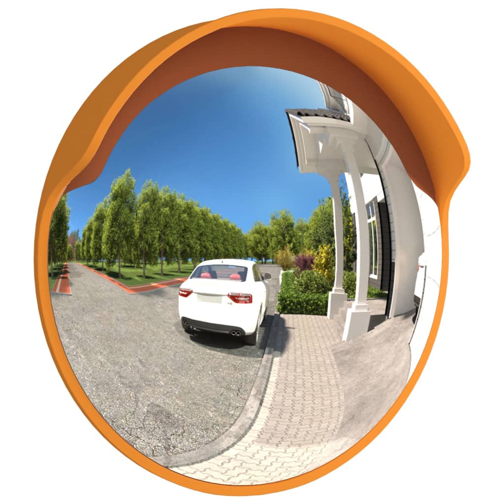 vidaXL Espejo de tráfico convexo exterior policarbonato naranja Ø30cm