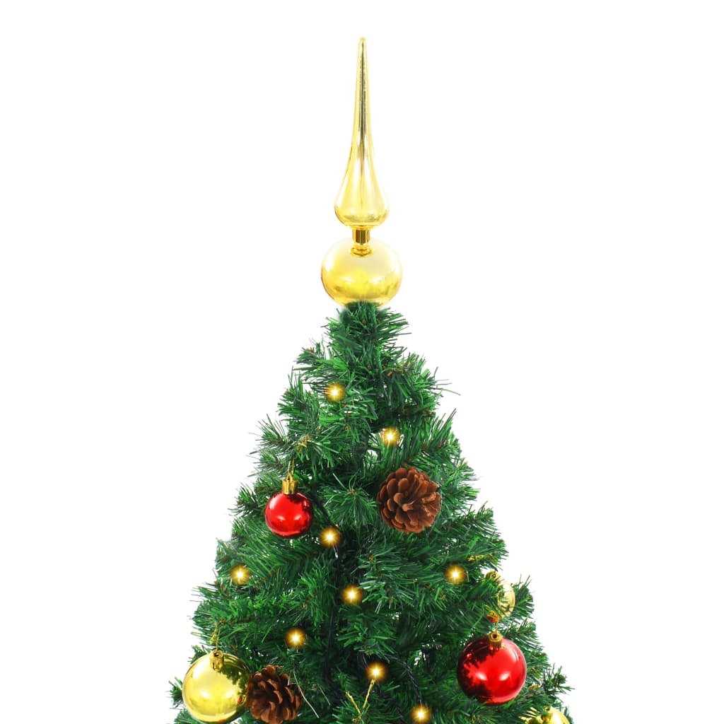 vidaXL Árbol de Navidad artificial con luces y bolas verde 150 cm