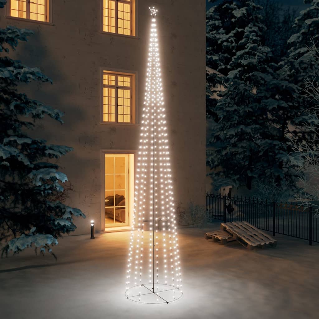 vidaXL Árbol de Navidad cónico 752 LEDs blanco frío 160x500 cm
