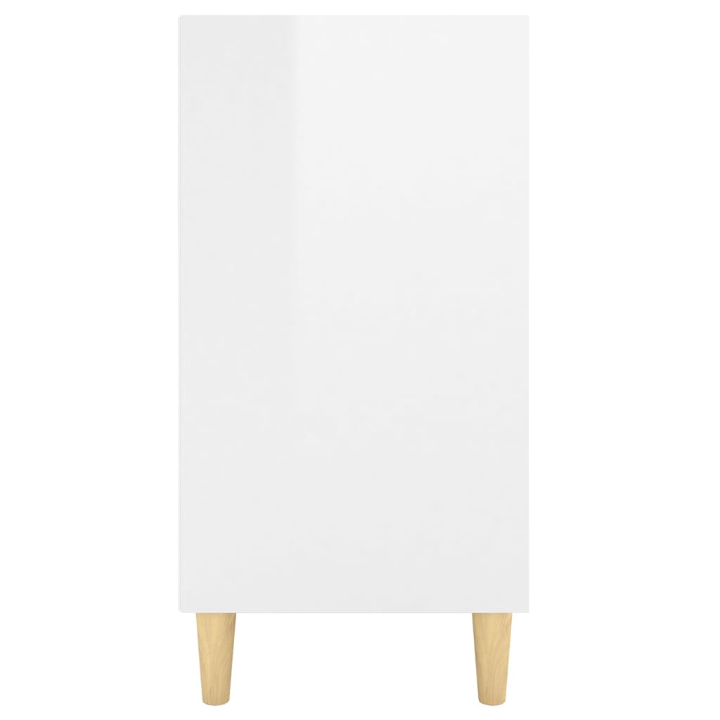 vidaXL Aparador de madera contrachapada blanco brillo 103,5x35x70 cm